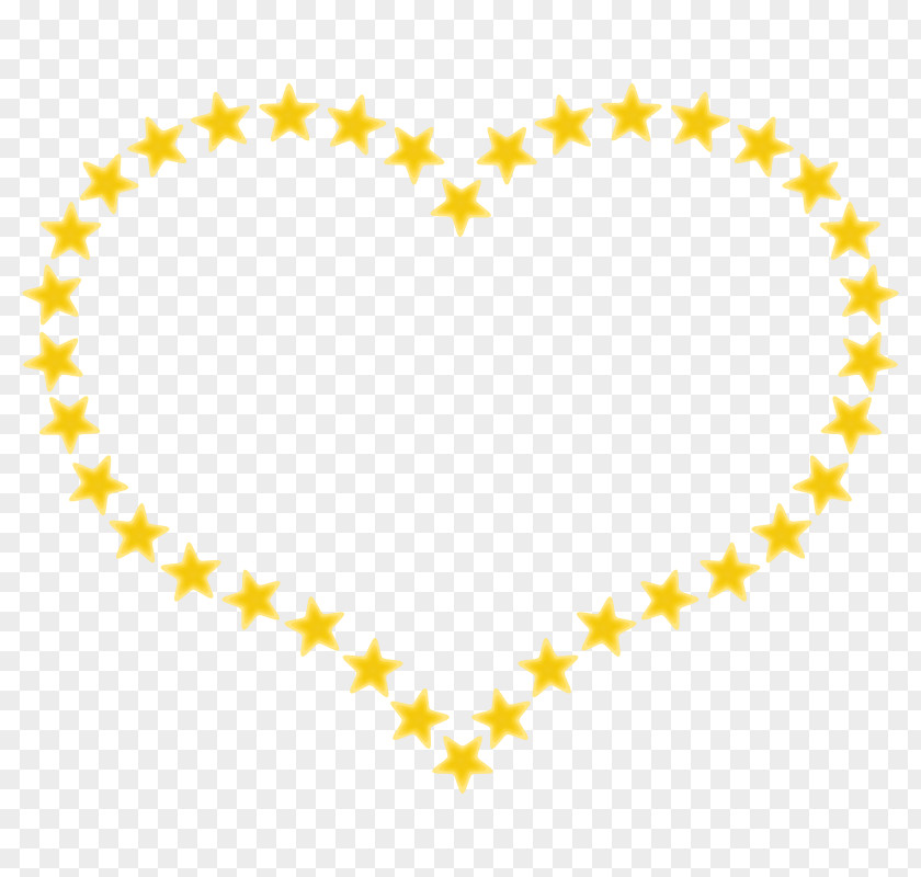 Yellow Star Image Heart Shape Clip Art PNG