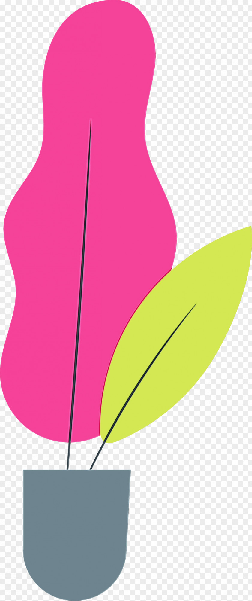 Petal Leaf Pink M Line Flower PNG
