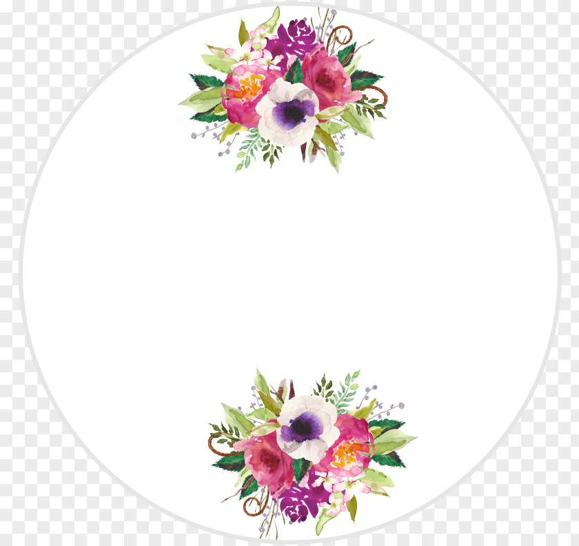 Anemone Dendrobium Floral Wedding Invitation Background PNG