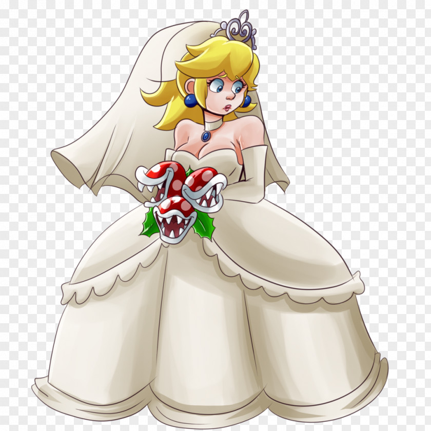 Nintendo Super Princess Peach Mario Odyssey Piranha Plant Wedding Dress PNG