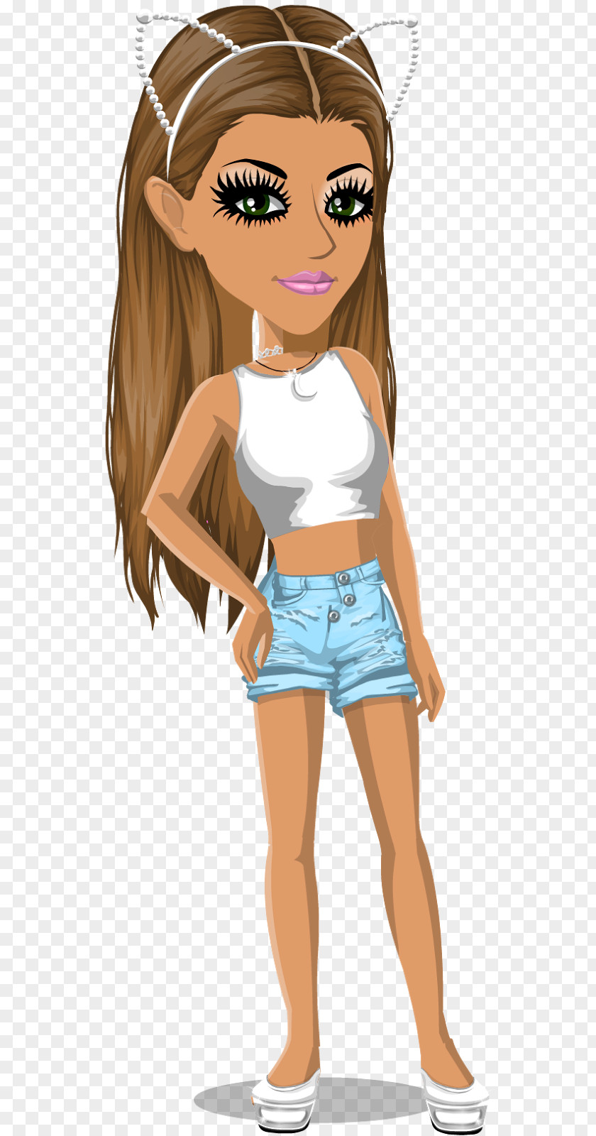 Barbie Brown Hair Long PNG