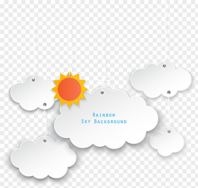 Vector Sun Clouds Dialog Text Box PNG