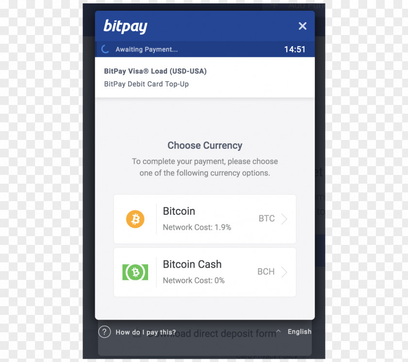 Payment Method Bitcoin Cash Debit Card BitPay PNG