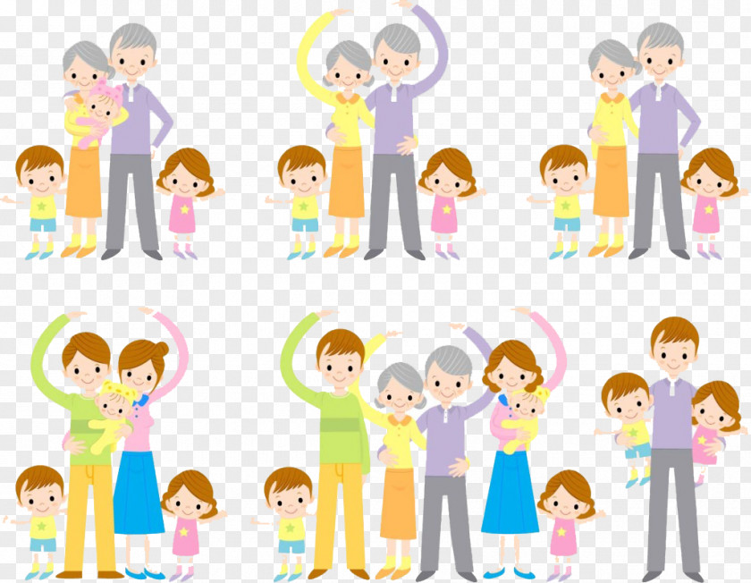 A Lovely Family Cartoon Child Illustration PNG