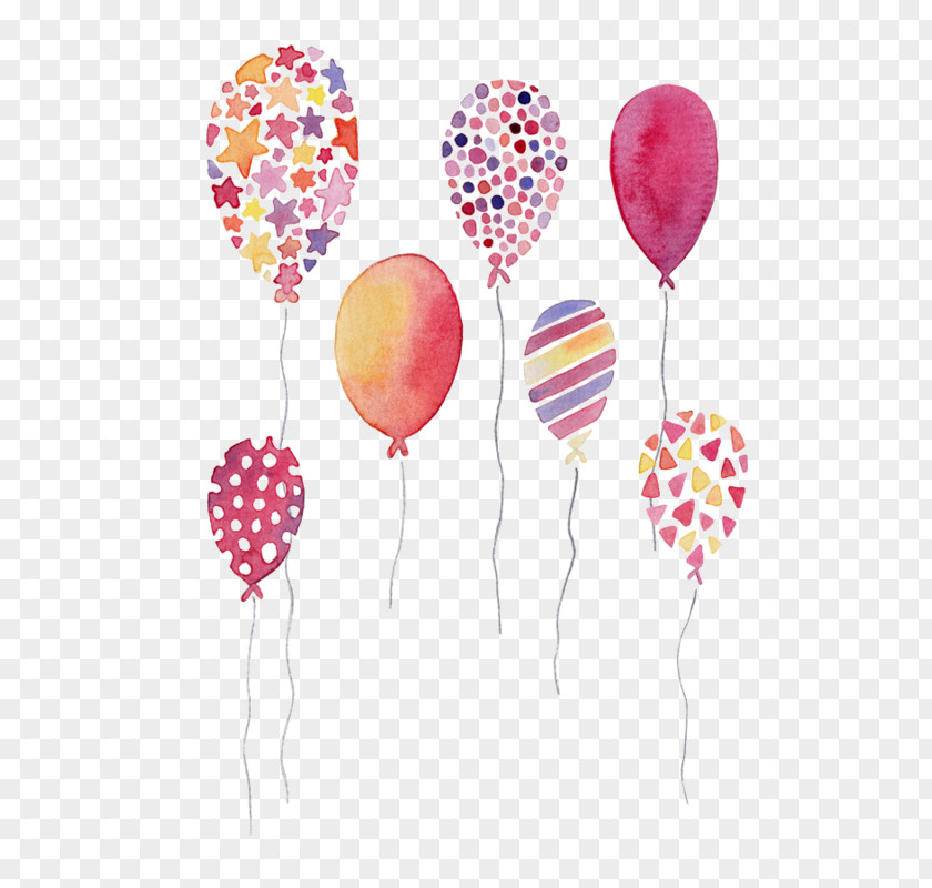Birthday Balloons Watercolor PNG