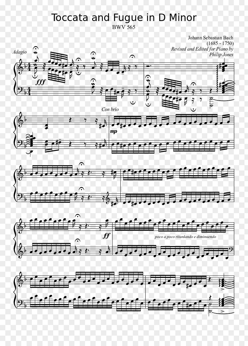 Piano Toccata And Fugue In D Minor, BWV 565 Opus Number Composer PNG