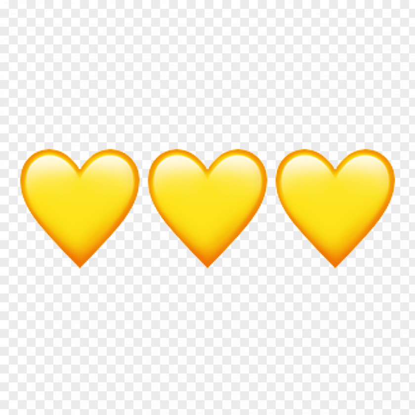 Heart Yellow Love Font PNG