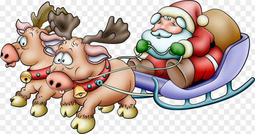 Reindeer Santa Claus Rudolph Christmas Holiday PNG