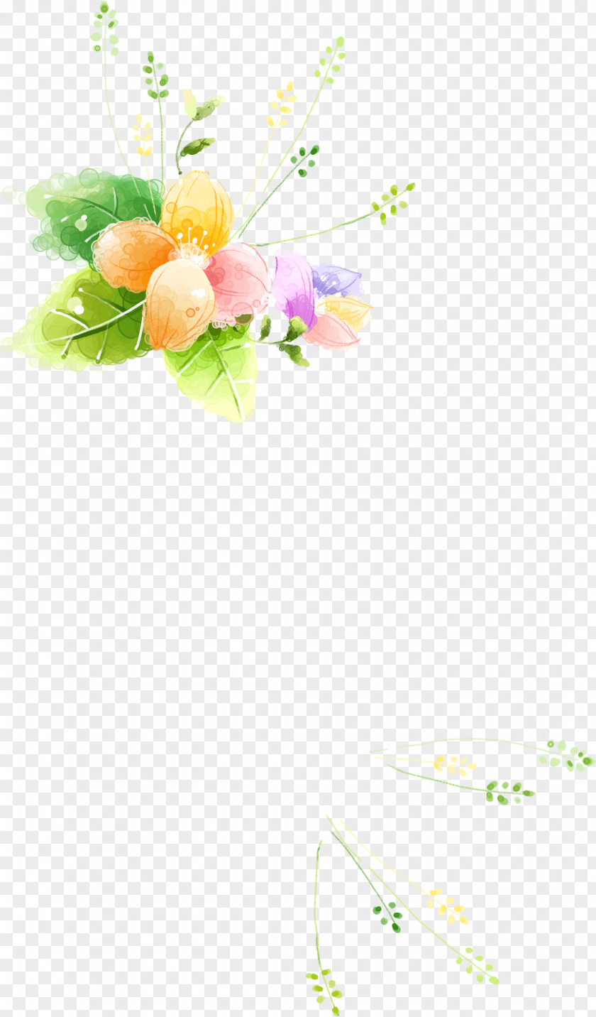 Satin Flower Hand Painted Scenery Floral Design Material Pattern PNG