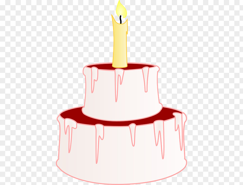 Candle Buttercream Pink Birthday Cake PNG