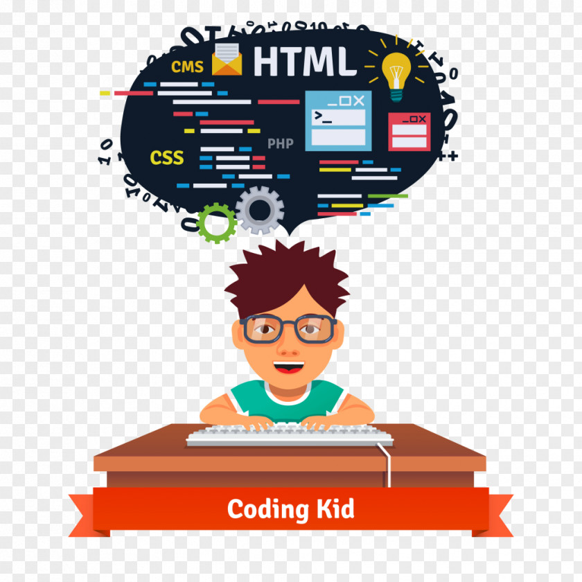 Coding Computer Programming Programmer Child Source Code Clip Art PNG