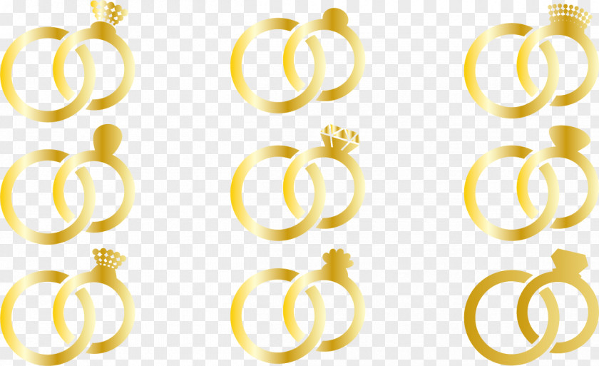Nine Kinds Of Ring Wedding Euclidean Vector PNG