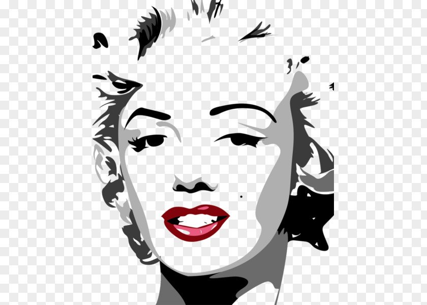 Postmodern Art Pop Marilyn Monroe Vector Graphics Portrait Drawing PNG