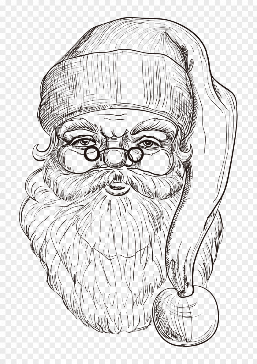 Hand-painted Santa Claus Drawing Christmas PNG