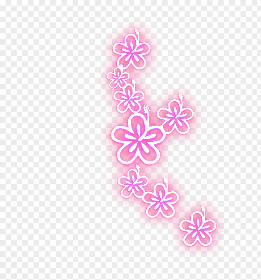 Pink Light Image Editing Flower PNG