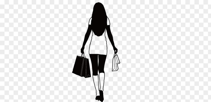 Silhouette Shopping Icon PNG Icon, girl silhouette clipart PNG