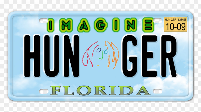 Food TAG Vehicle License Plates Imagine Feeding Florida Car PNG
