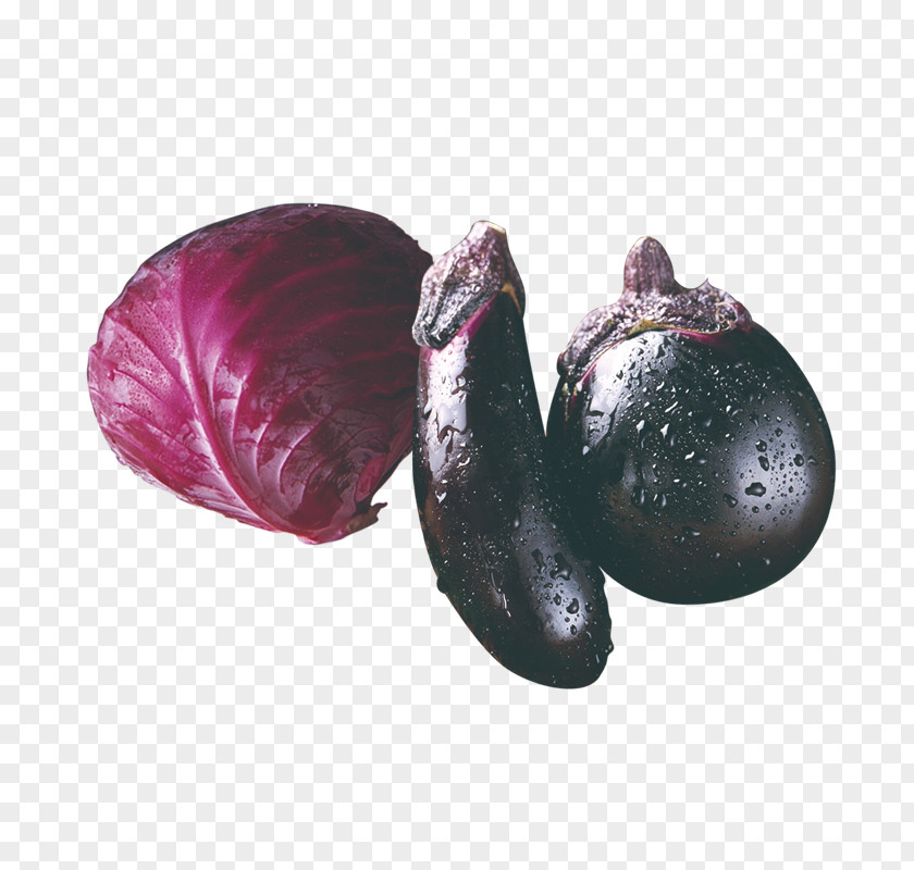 Fresh Ingredients Purple Cabbage Eggplant Red Fruits And Vegetables PNG