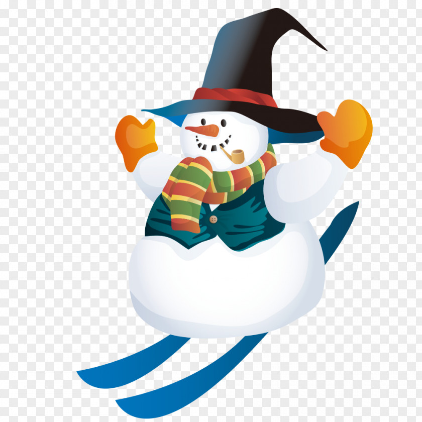 Glide Snowman Santa Claus Christmas Clip Art PNG