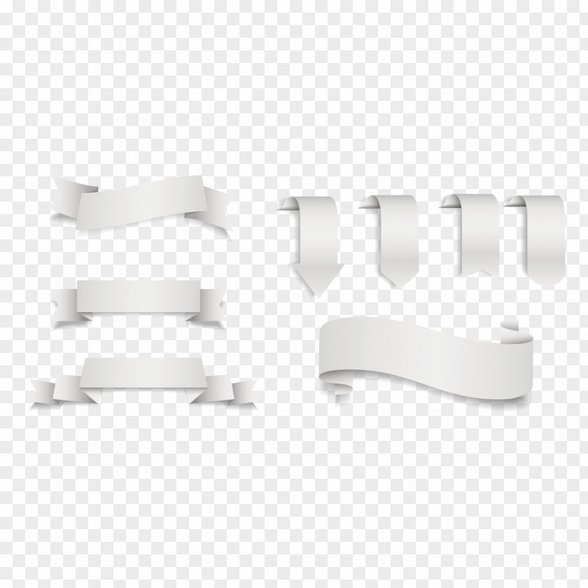 Vector White Ribbon Black And PNG