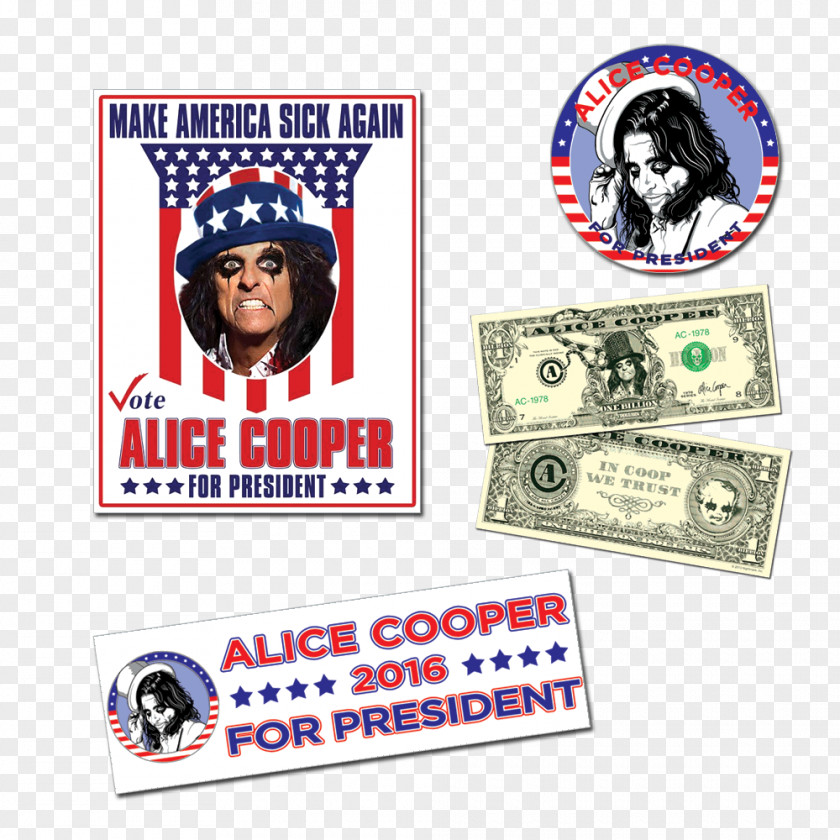 Alice Cooper For Logo Voting Banner President PNG