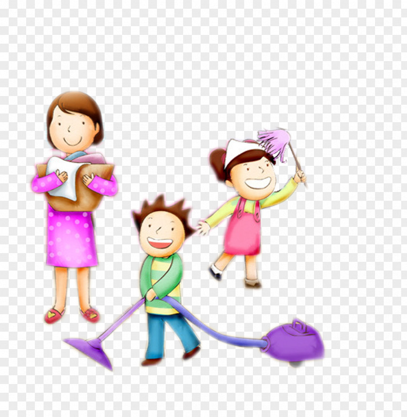 Children And Parents Together Cleaning Child Parent Clip Art PNG