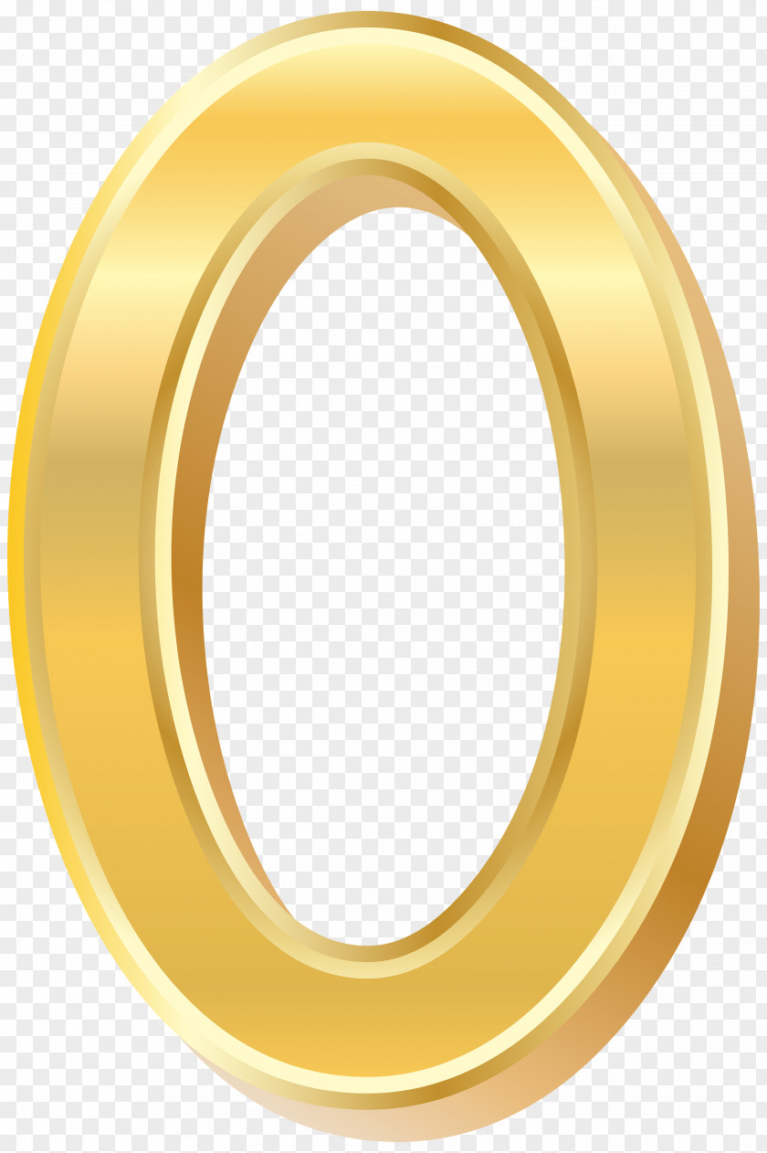 Gold Style Number Zero Clip Art Image Yellow Circle PNG