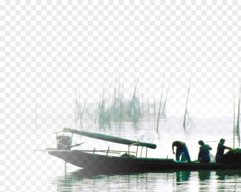 Lake Boat China Chinoiserie PNG