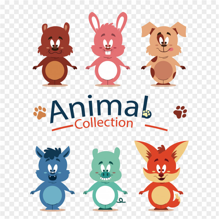 Cute Cartoon Animals Vector Material Design Animated Download Euclidean PNG