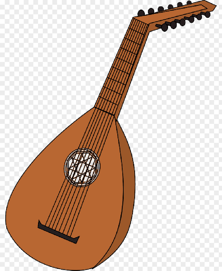 Lute String Instruments Musical Vector Graphics PNG