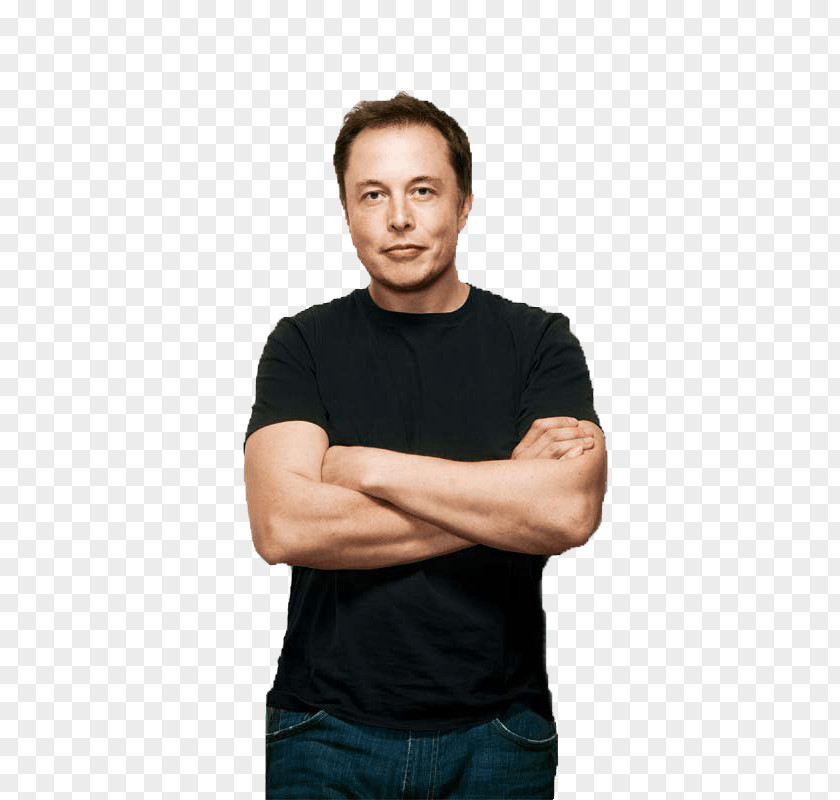 Elon Musk Standing PNG Standing, man wearing black crew-neck t-shirt clipart PNG