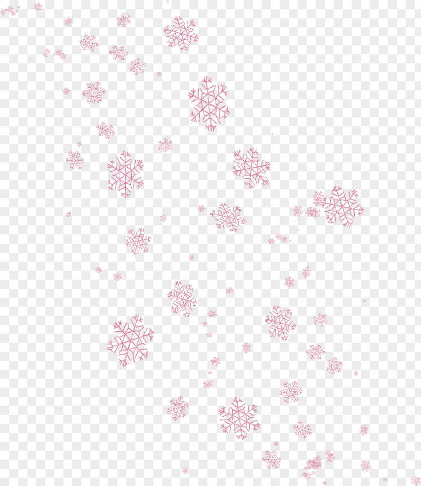 Floating Pink Snowflakes Textile Pattern PNG