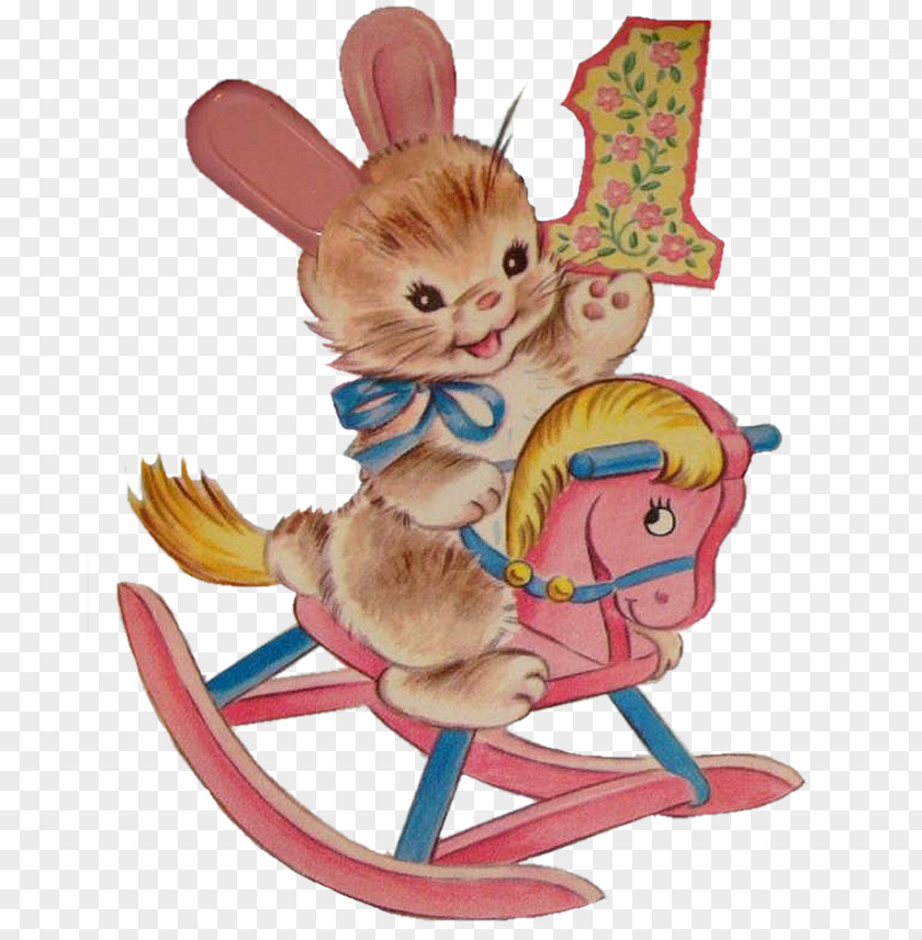 Rocking Horse Easter Bunny Rabbit Hare Basket PNG