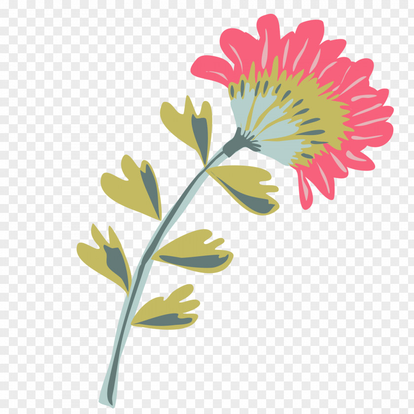 Botanic Flyer Chrysanthemum Floral Design Font PNG