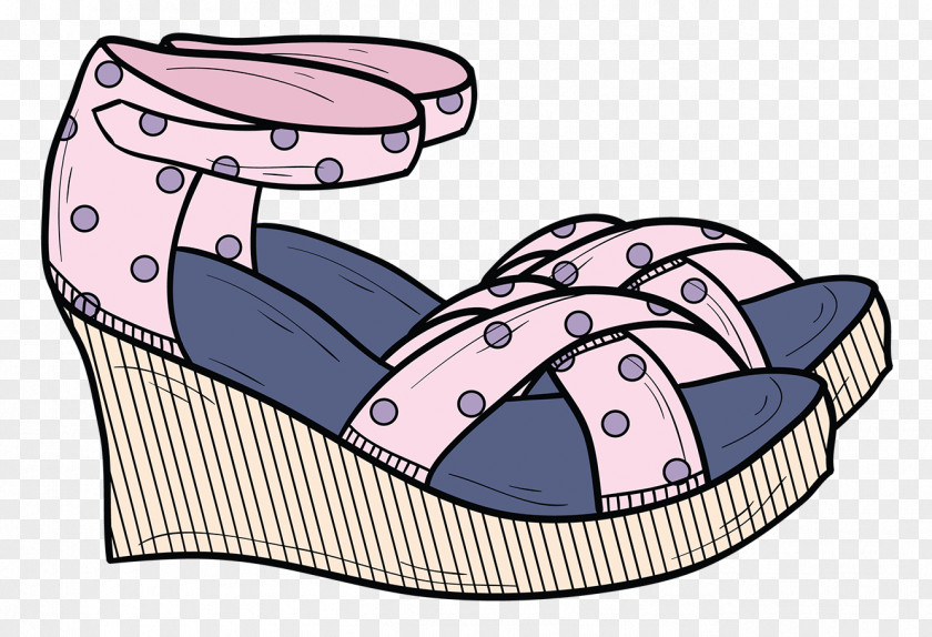 Painted High-heeled Sandals Sandal Footwear Icon PNG