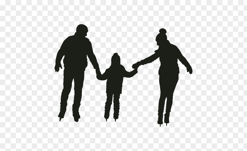 Skating People Silhouette Father Parent Ice Child PNG