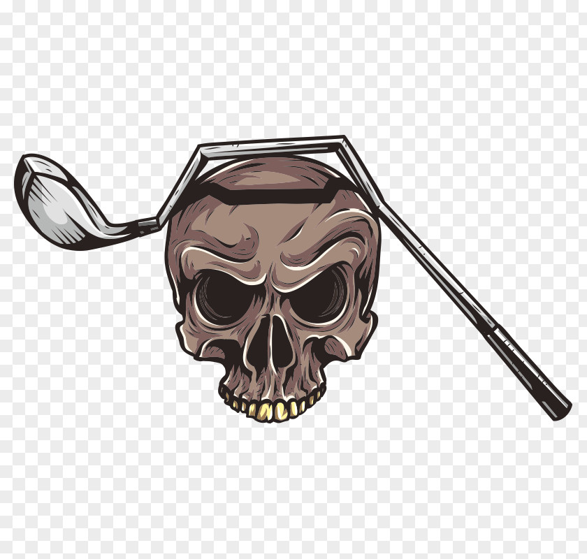 Golf Decal Bumper Sticker Skull PNG