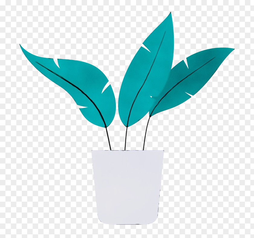 Leaf Flowerpot Turquoise Plant Biology PNG