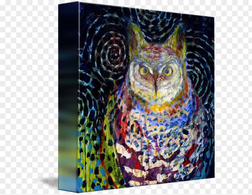 Owl The Starry Night Art Gallery Wrap Canvas PNG