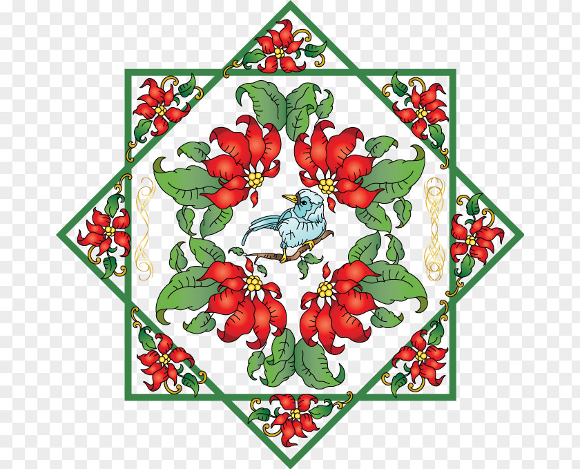 Village Quilts Floral Design Bed And Breakfast Poinsettia The Silk Pin Cushion Machine Embroidery PNG