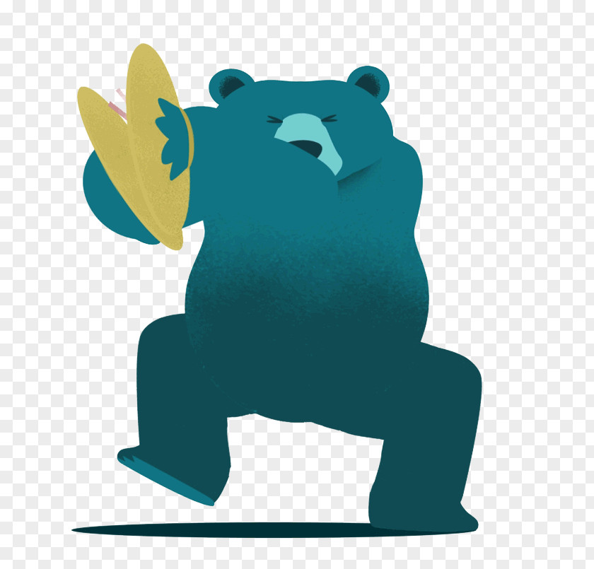 Bear Cartoon Hand-painted Gong Animation Giphy GIF Art PNG