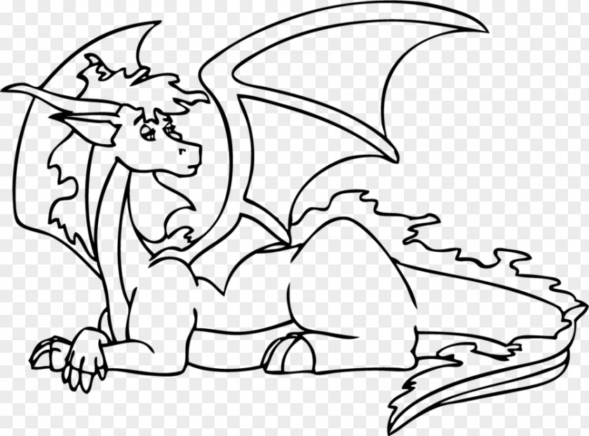 Dragon Line Art Mammal White Clip PNG