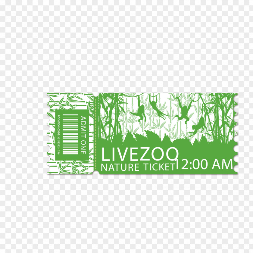 Green Monkey Park Zoo Ticket Euclidean Vector PNG