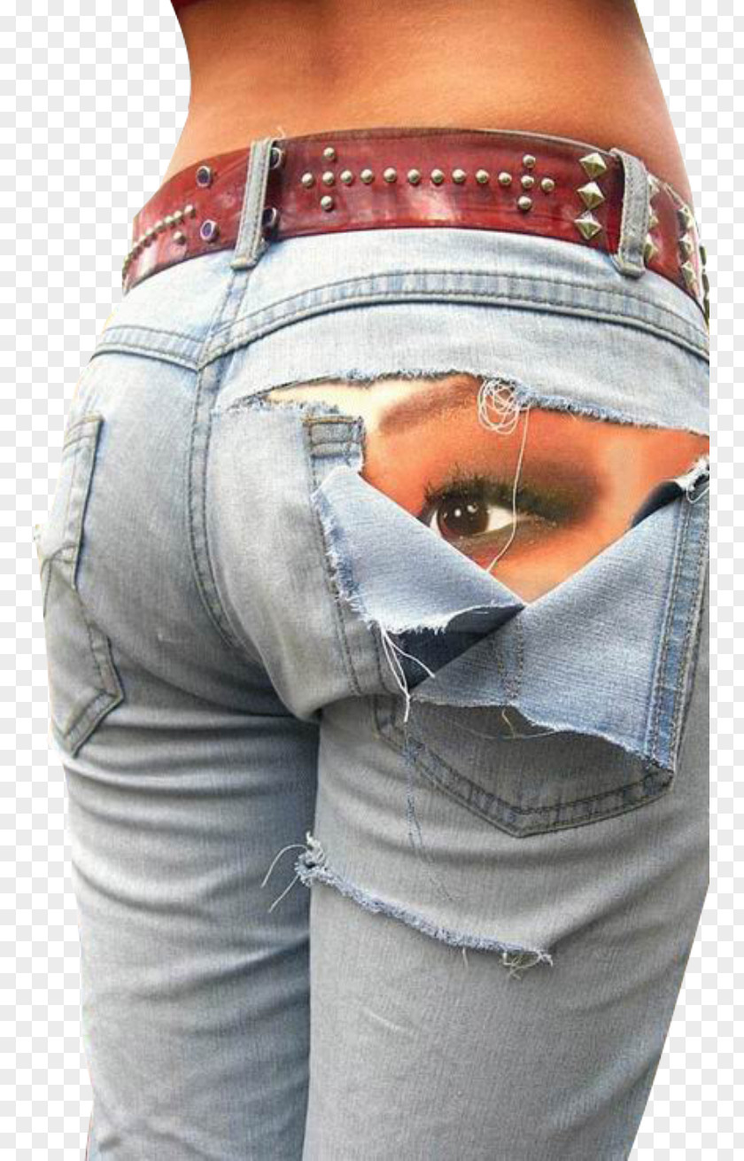 Behind The Eye Holes In Jeans Trousers Cowboy PNG