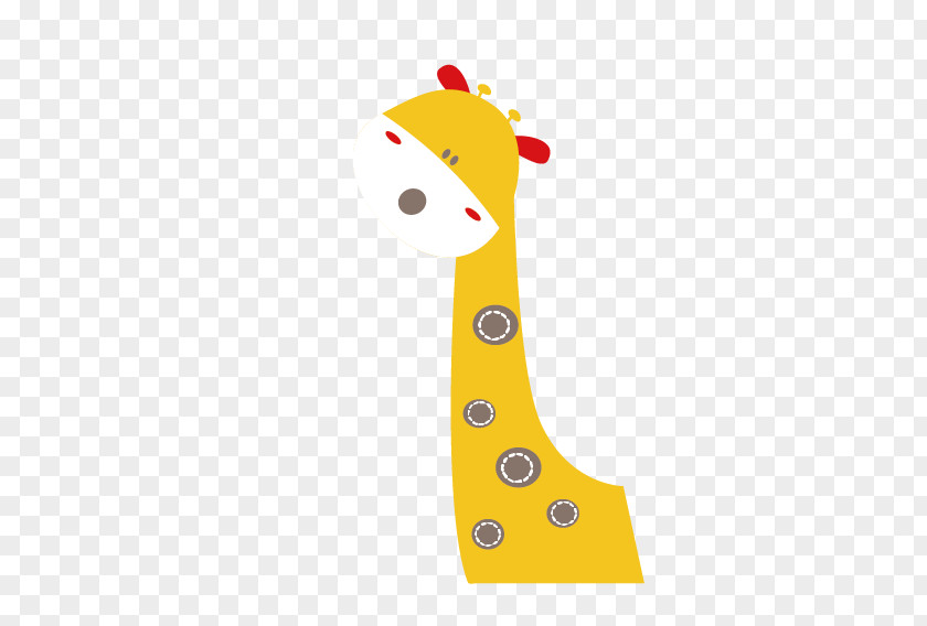 Vector Cartoon Yellow Giraffe Illustration PNG