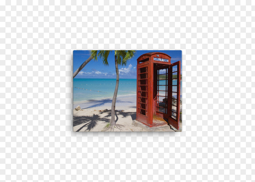 Wall Mockup Dickenson Bay Antigua Antilles Beach Red Telephone Box PNG
