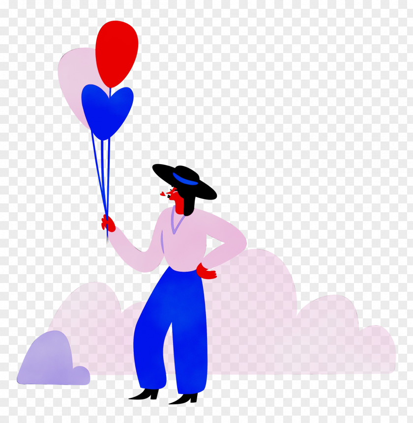 Cartoon Heart Line Balloon Male PNG