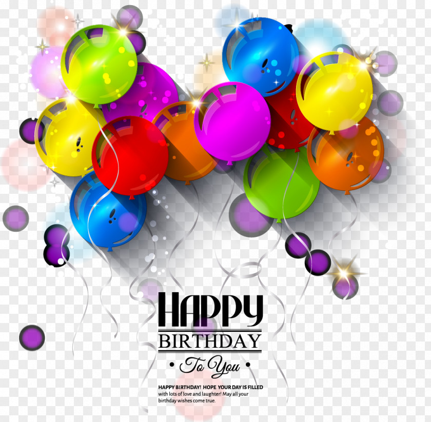 Happy Birthday Theme Greeting Card Balloon Illustration PNG