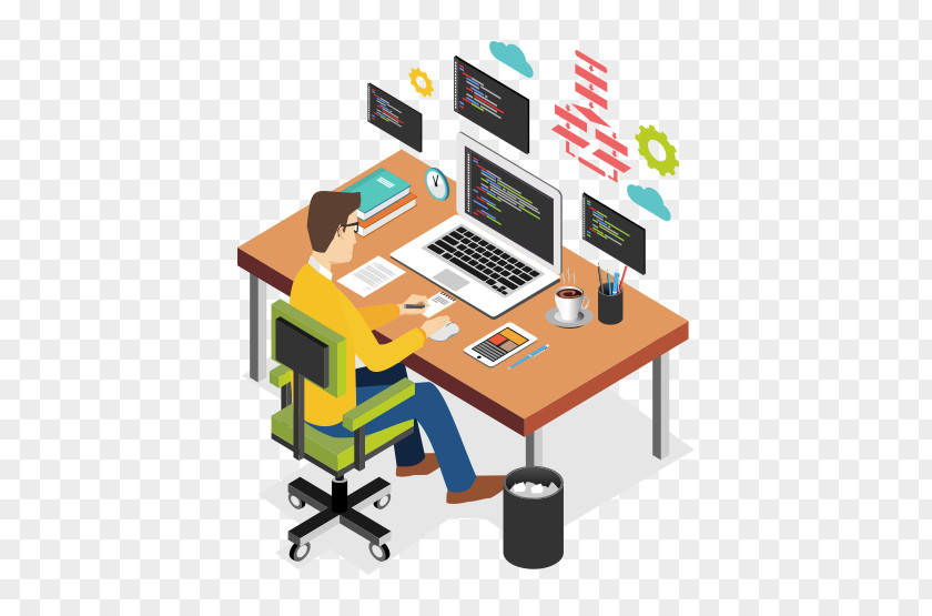 Computer Engineering Services Vector Graphics Stock Photography Illustration Desk Businessperson PNG