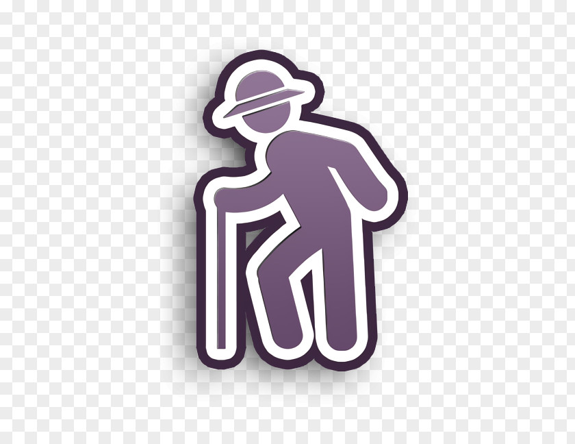 Humans Icon People Old Man With Hat Walking Cane PNG